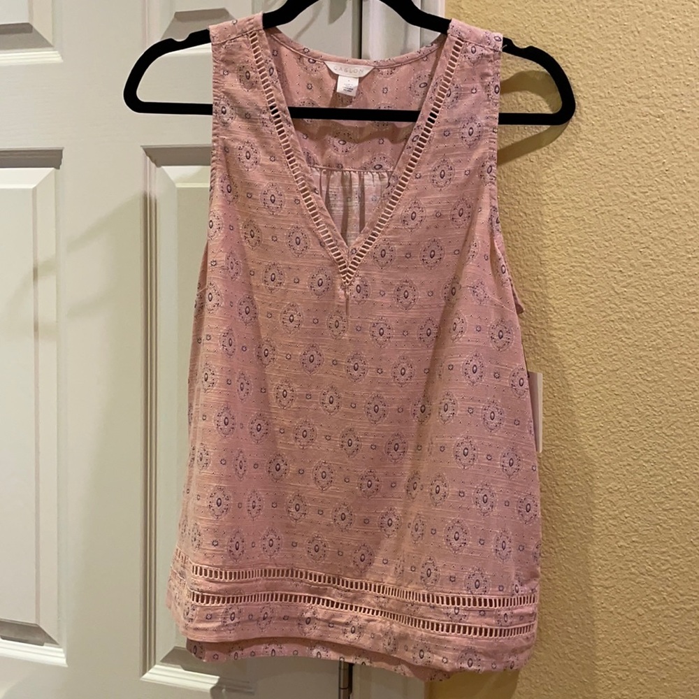 Caslon Pink Elena Sleeveless Blouse, Sz S, NWT